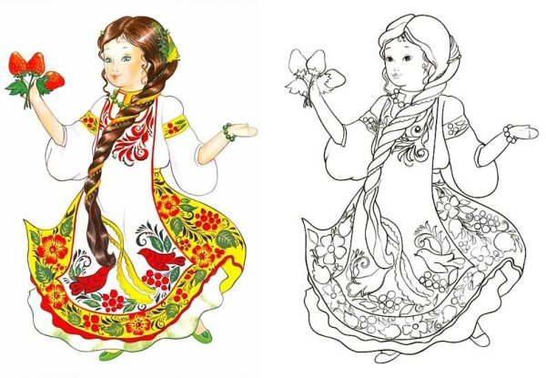 Мезенская роспись Жар птица