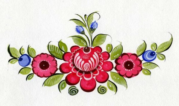 Хохлома роспись в полосе