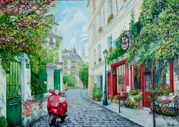 Париж улица фреска