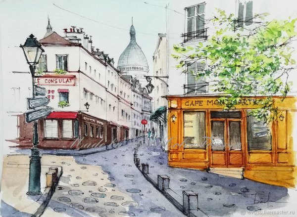Акварель Монмартр