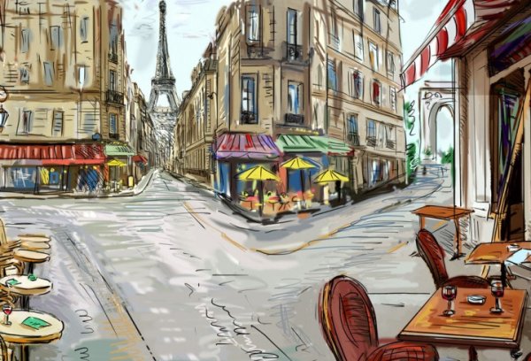 Париж улица фреска