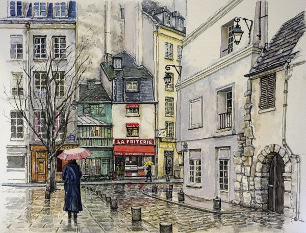 Нарисовать улицу города