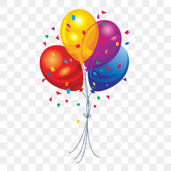 Праздничные шары на прозрачном фоне