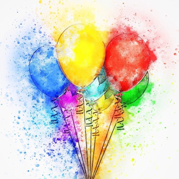 Воздушные шары в форме сердца на прозрачном фоне