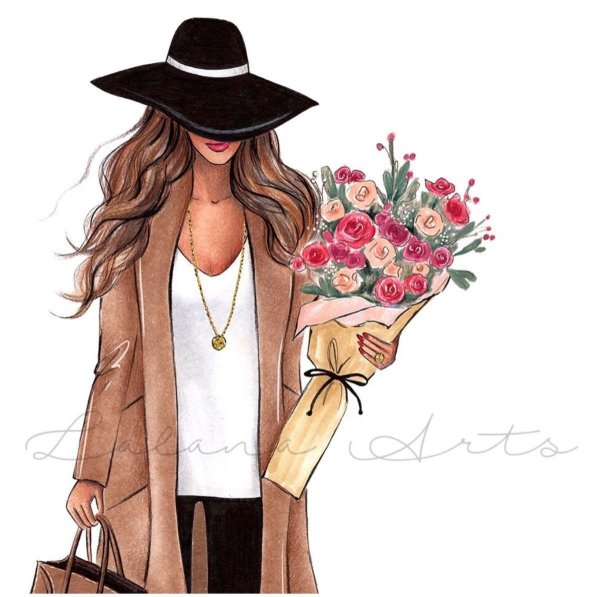 Модные нарисованные девушки