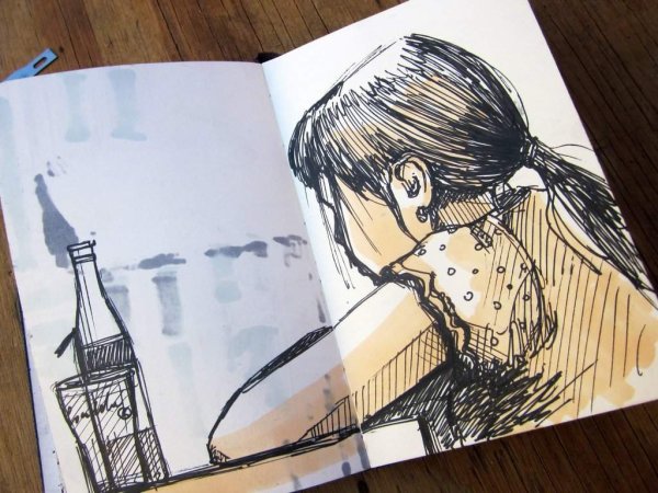 Маленькие скетчи акварелью