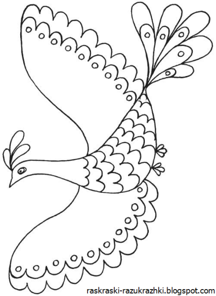 Сказочная птица поэтапное рисование