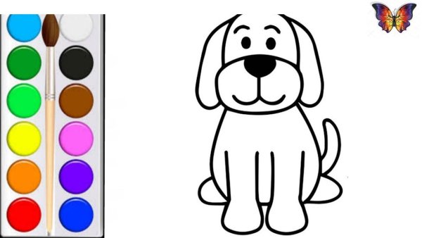 Рисование щенок