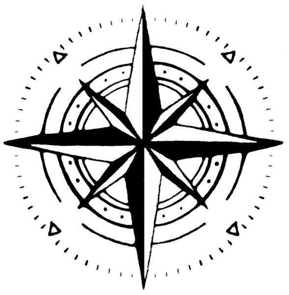 Роза ветров на белом фоне