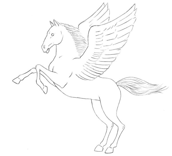 Пегас карандашом