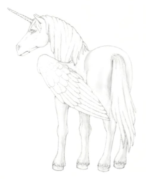 Поэтапное рисование Пегаса