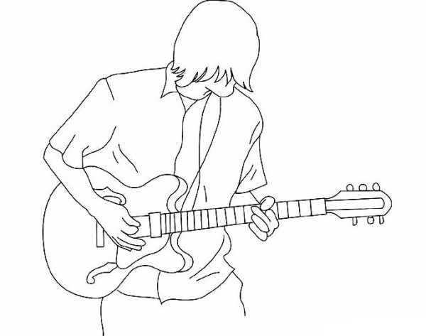 Гитарист карандашом