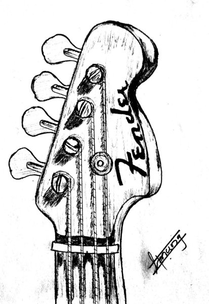 Гитарист рисунок