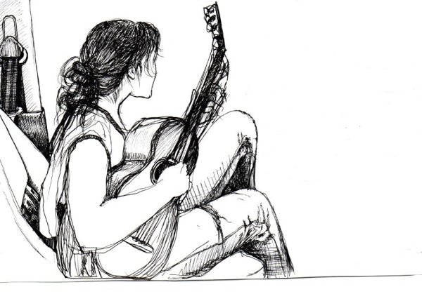 Гитарист арт карандашом