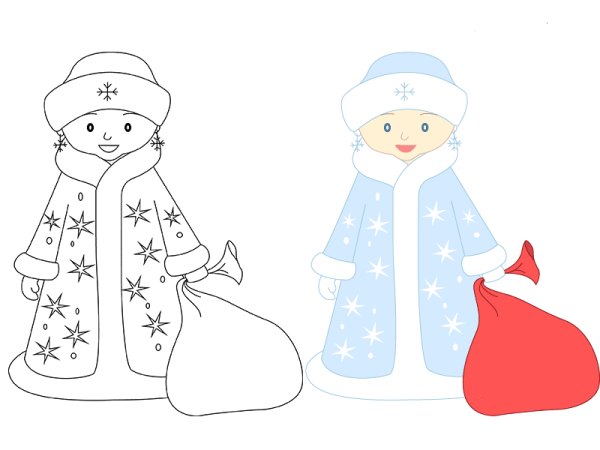 Рисование Снегурочки