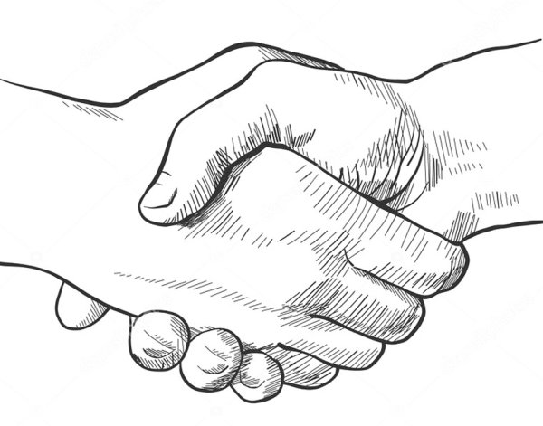 Рукопожатие друга для рисования