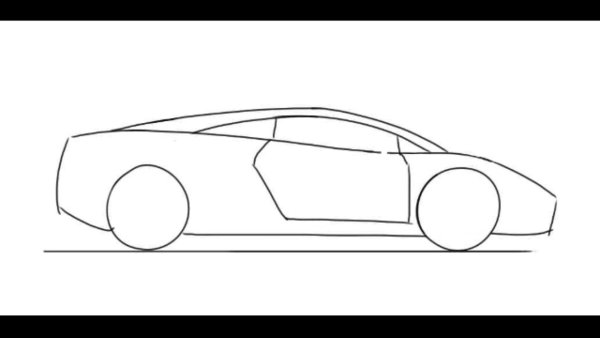 Машина карандашом с боку