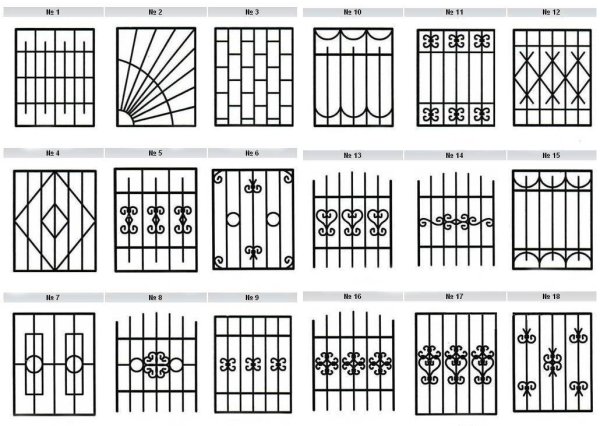 Чертеж решетки на окно Автокад
