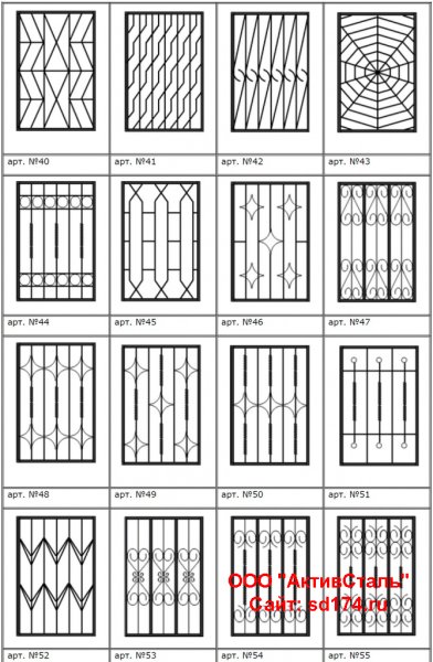 Вес решетки на окна 1м2