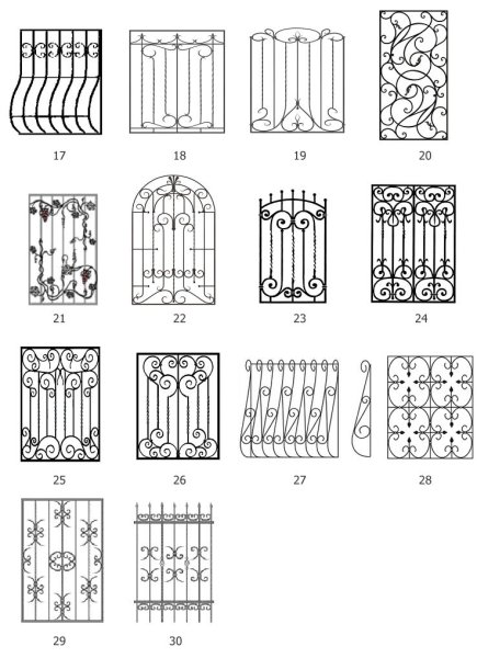 Чертеж решетки на окно Автокад