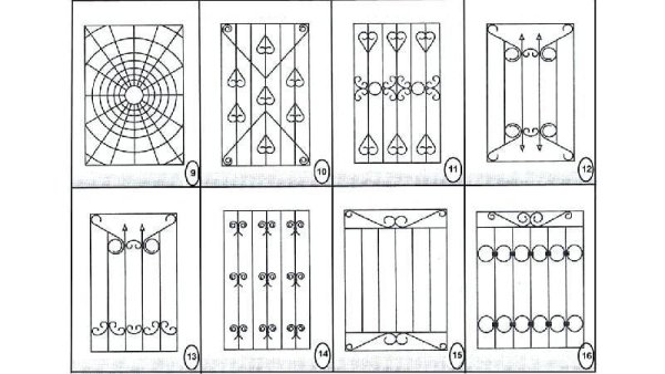 Распашные оконные решетки чертеж