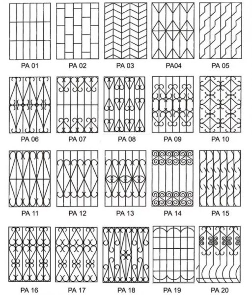 Чертеж решетки на окно Автокад