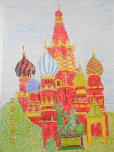 Храм Василия Блаженного рисунок