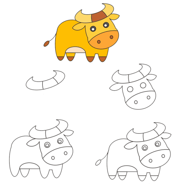 Смешная корова рисунок карандашом