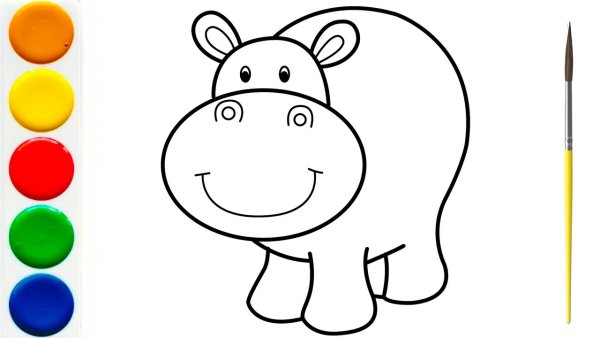 Как нарисовать бегемота