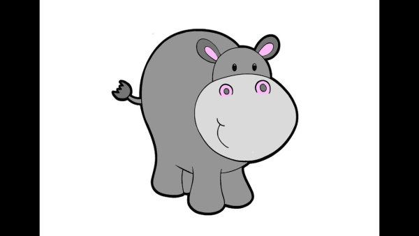 Бегемот трафарет