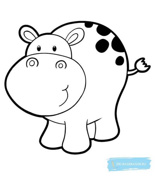 Бегемотик черно белый