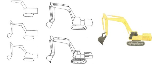 Экскаватор вид сбоку
