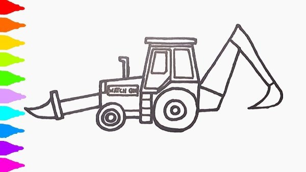 Срисовывать экскаватор для детей