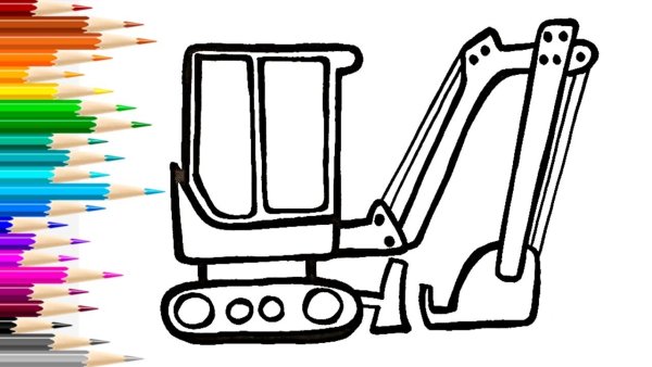 Экскаватор красками