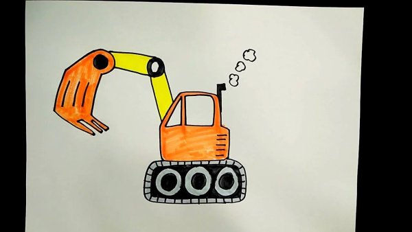 Нарисованноеэксковатор для детей