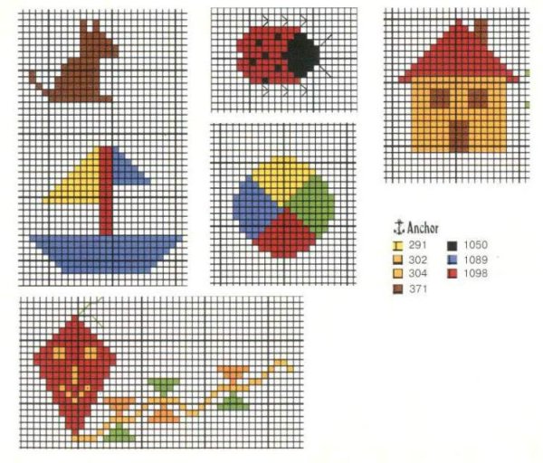 Схемы для вышивания детям простые