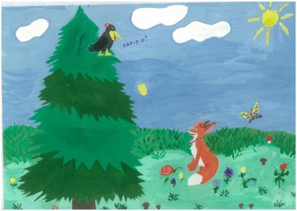 Басня Крылова ворона и лисица