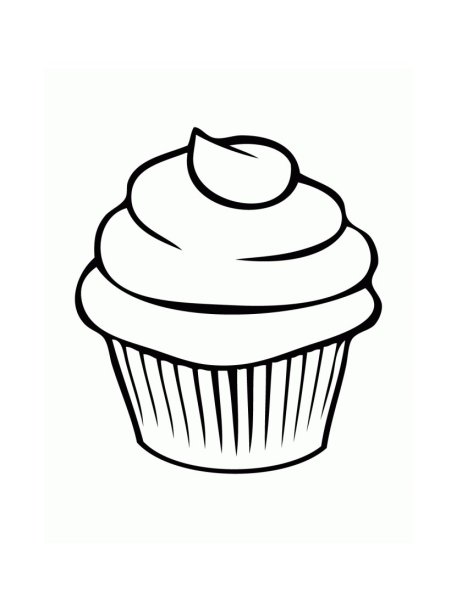 Кекс раскраска для детей