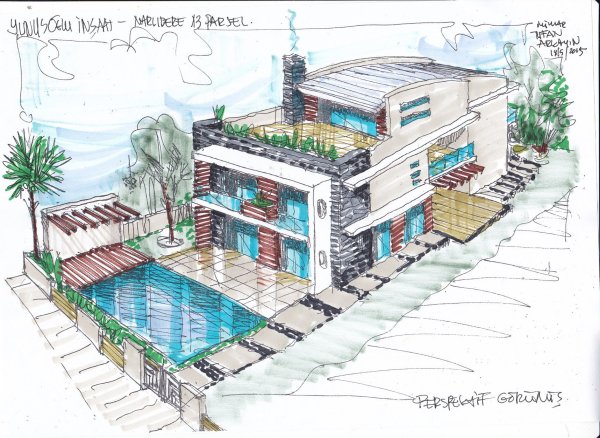 Нарисовать виллу