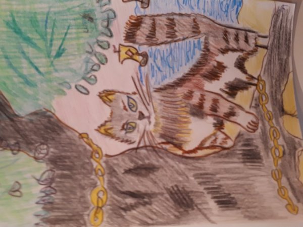 У Лукоморья дуб зеленый рисование