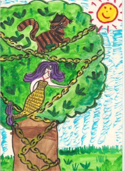 Рисунок у Лукоморья дуб