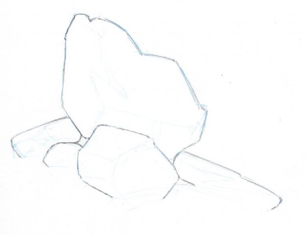 Камень рисунок карандашом