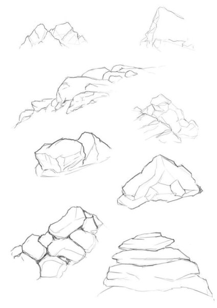 Камни карандашом