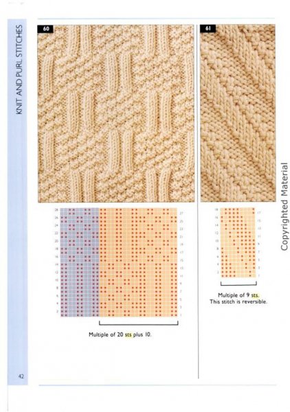 Изнаночная вязка спицами схема