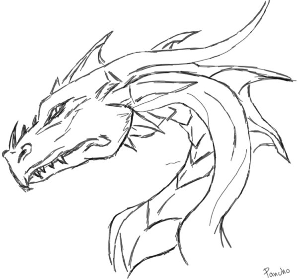 Дракон рисунок карандашом