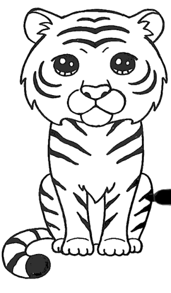 Тигр рисование для детей
