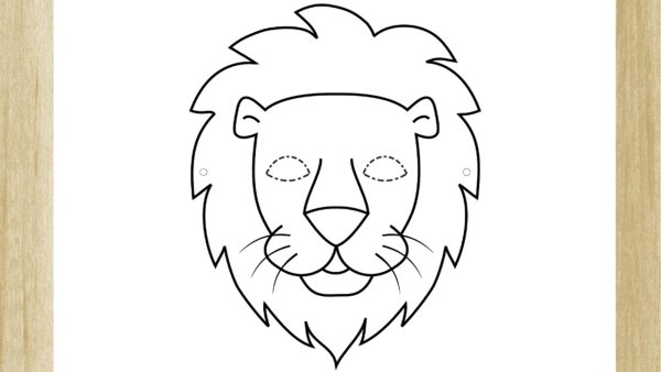 Лев карандашом для детей