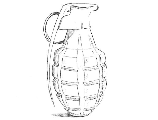 Рисунок гранаты ф1 карандашом