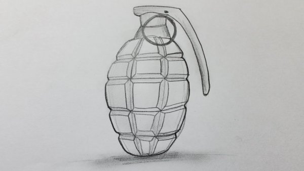 Рисунок гранаты карандашом