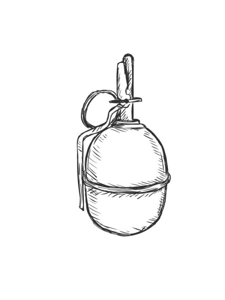 Контур граната для раскрашивания